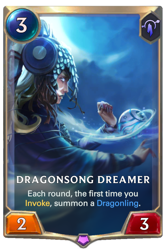 Dragonsong Dreamer. Each round, the first time you Invoke, summon a Dragonling.