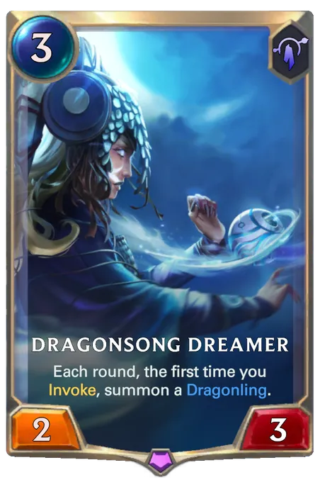 Dragonsong Dreamer. Each round, the first time you Invoke, summon a Dragonling.